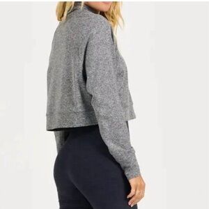 Gray Cropped Crewneck Women's Sweater